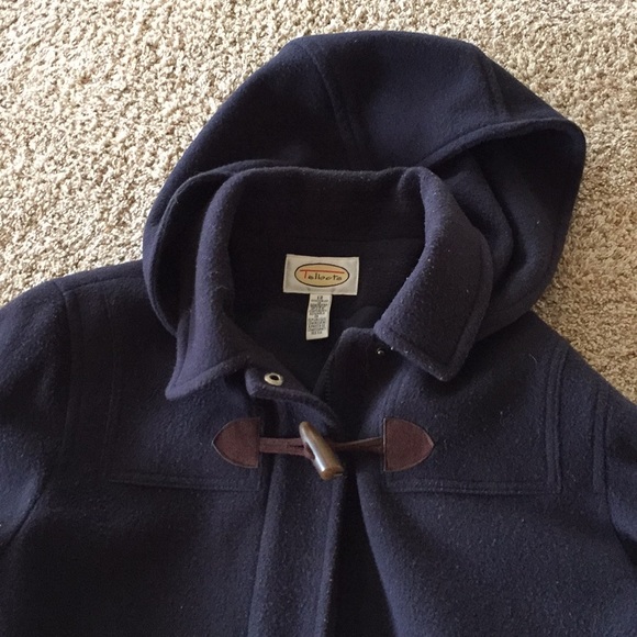 Talbots knee length pea coat/zipper/button hoodie - Picture 3 of 8